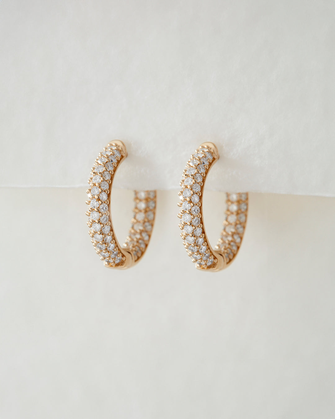 Hoop Stud Earrings with 1.0 TCW Round Cut Moissanite