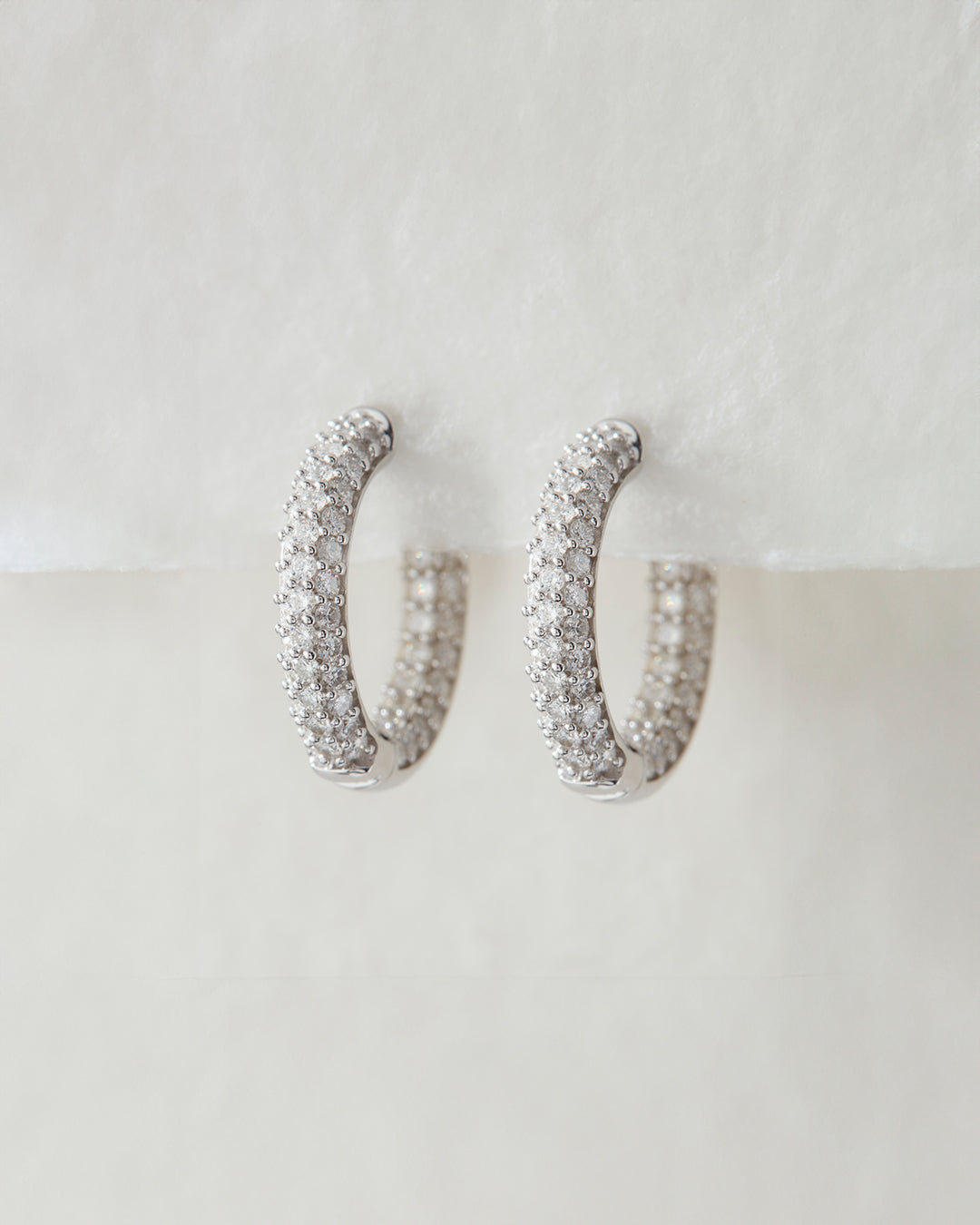 Hoop Stud Earrings with 1.0 TCW Round Cut Moissanite