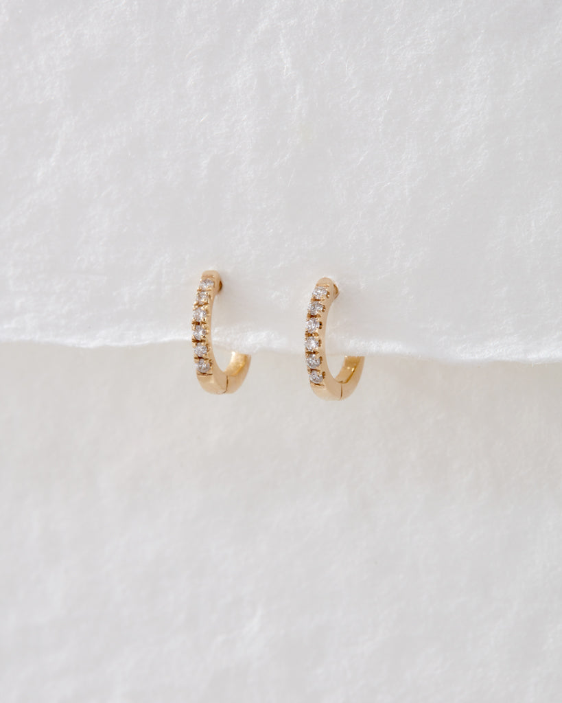 Huggies Stud Earrings with 0.06 TCW Round Cut Moissanite