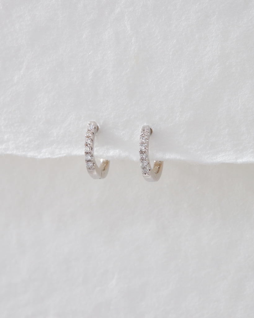 Huggies Stud Earrings with 0.06 TCW Round Cut Moissanite