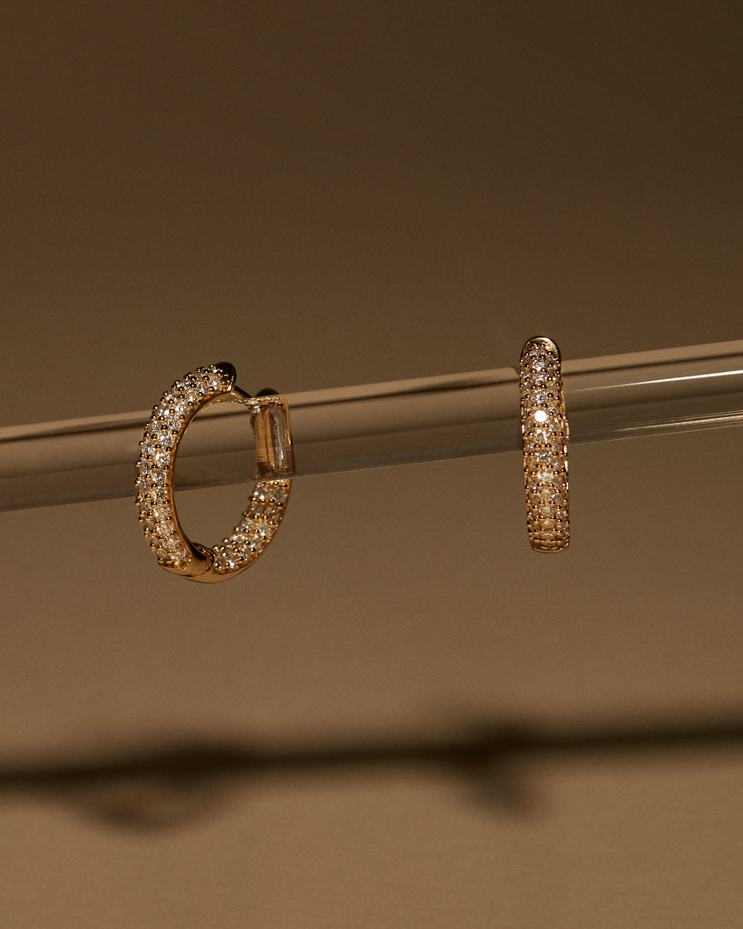 Hoop Stud Earrings with 1.0 TCW Round Cut Moissanite