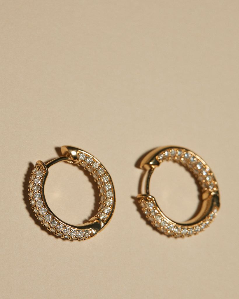 Hoop Stud Earrings with 1.0 TCW Round Cut Moissanite