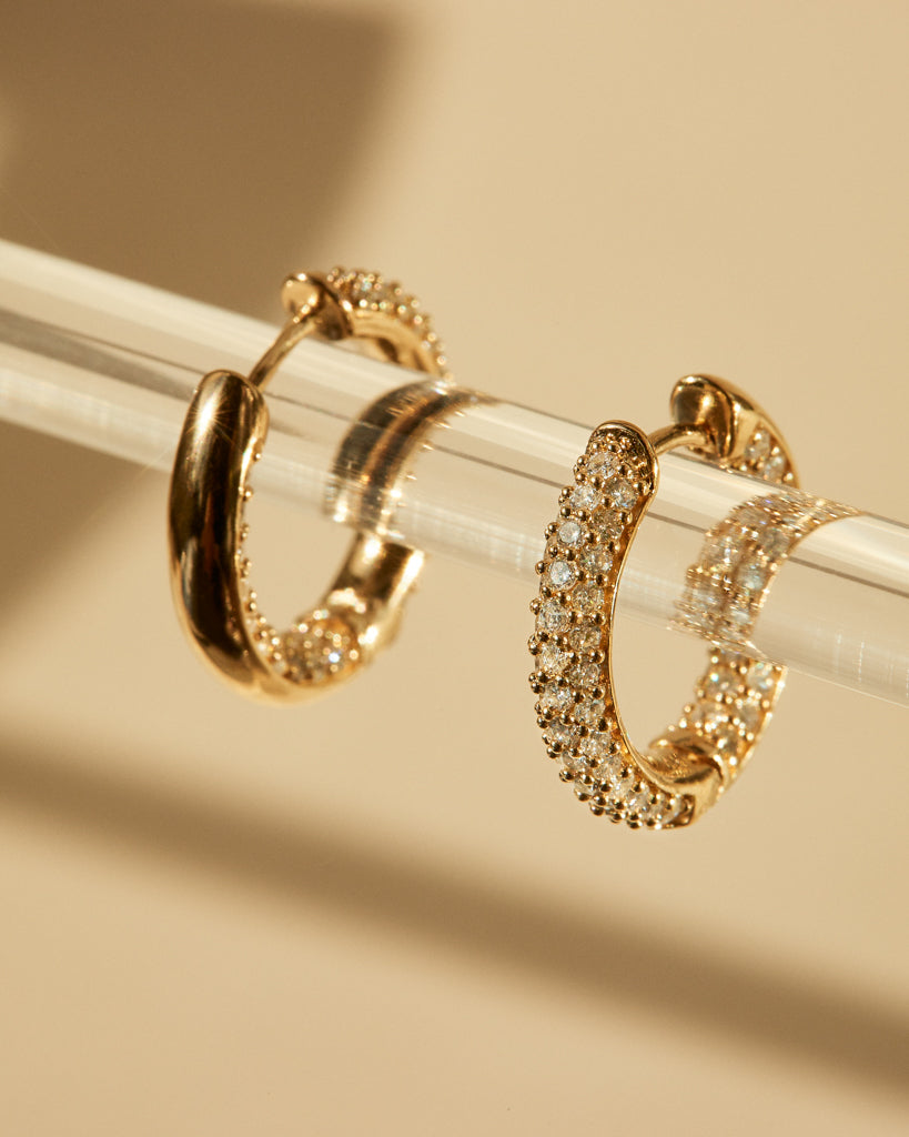 Hoop Stud Earrings with 1.0 TCW Round Cut Moissanite