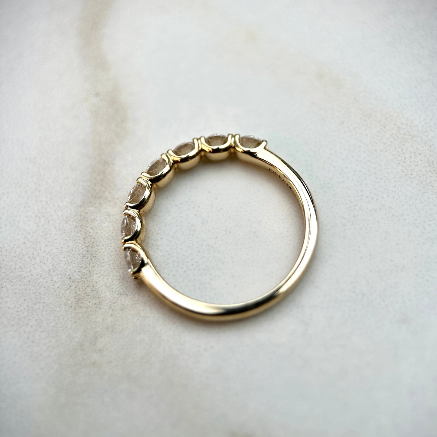 0.70 TCW Round Lab Grown Diamond Half Eternity Wedding Band