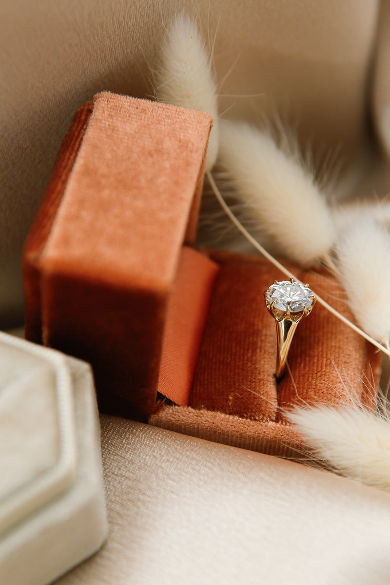 Oval cut moissanite solitaire engagement ring