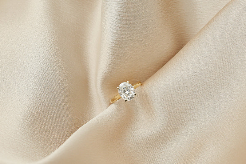 Solitaire Ring with 3.0 CT Oval Cut Moissanite