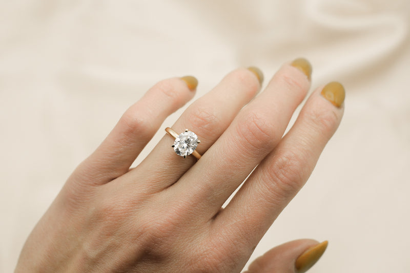Solitaire Ring with 3.0 CT Oval Cut Moissanite