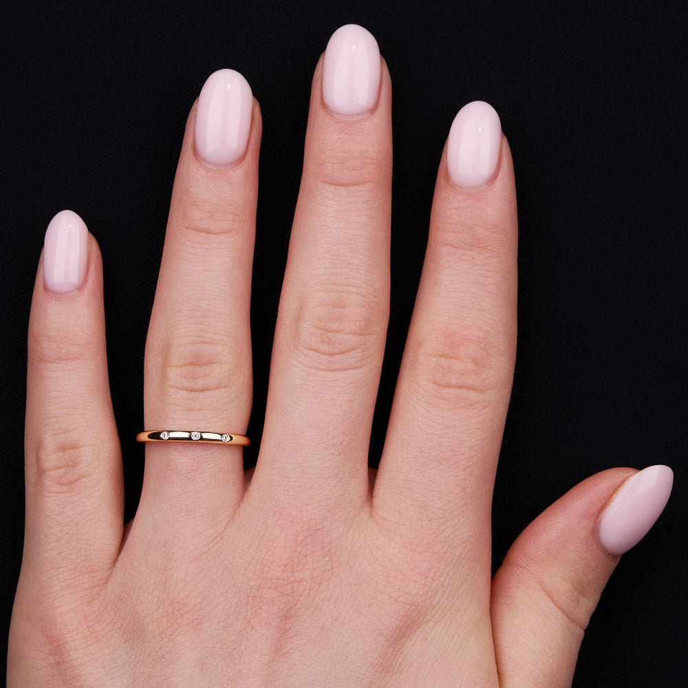 Flush Band with 0.010 TCW Round Cut Moissanite