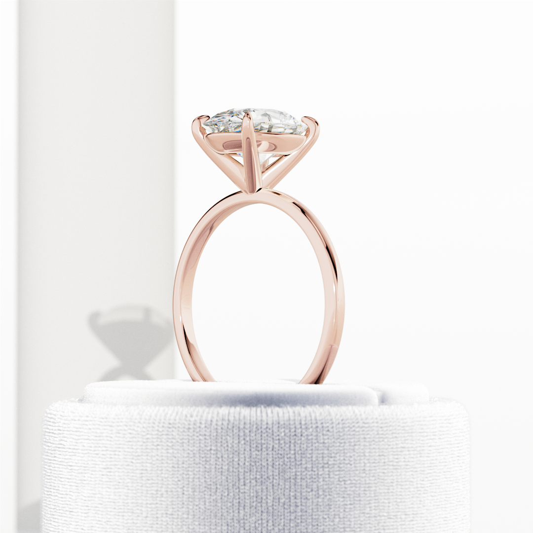 1.0-3.0 CT Oval cut Lab Grown Diamond Solitaire Engagement Ring