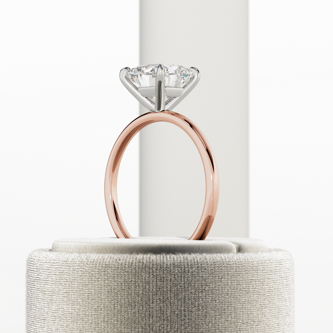 1.0-3.0 CT Cushion Lab Grown Diamond Solitaire Setting Engagement Ring