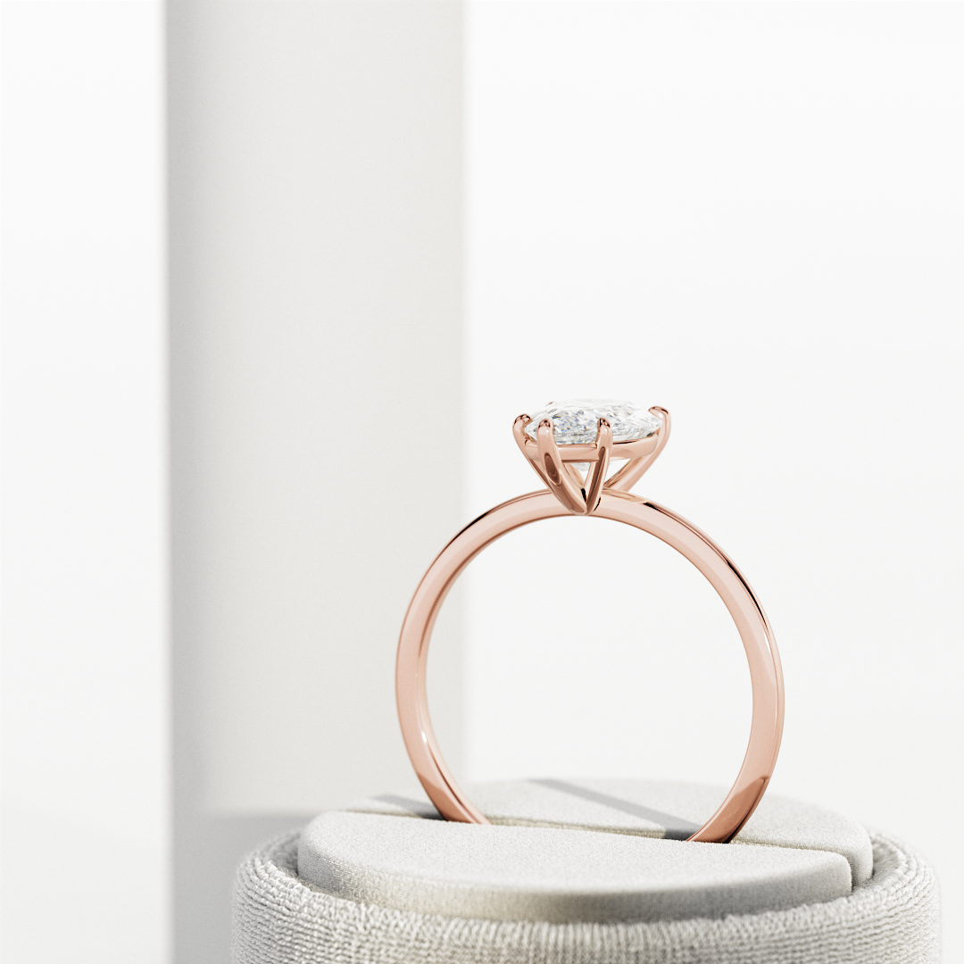 1.0-3.0 CT Pear Cut Lab Grown Diamond solitaire Engagement Ring