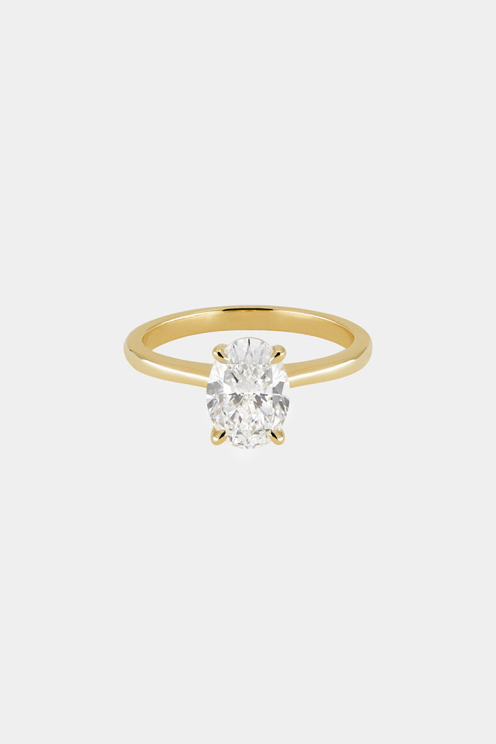 Solitaire Ring with 1.0 CT Oval Cut Moissanite