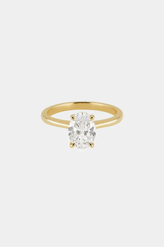 Solitaire Ring with 1.0 CT Oval Cut Moissanite