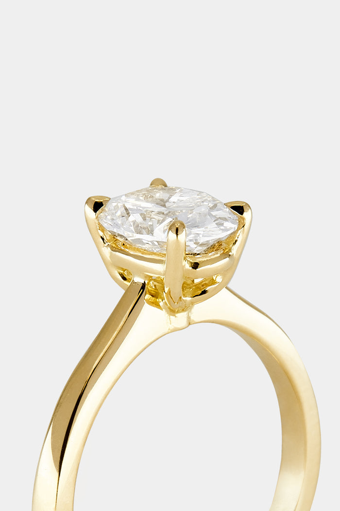 Solitaire Ring with 1.0 CT Oval Cut Moissanite
