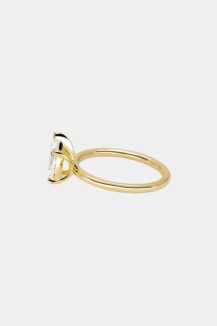 Solitaire Ring with 1.0 CT Pear Cut Moissanite