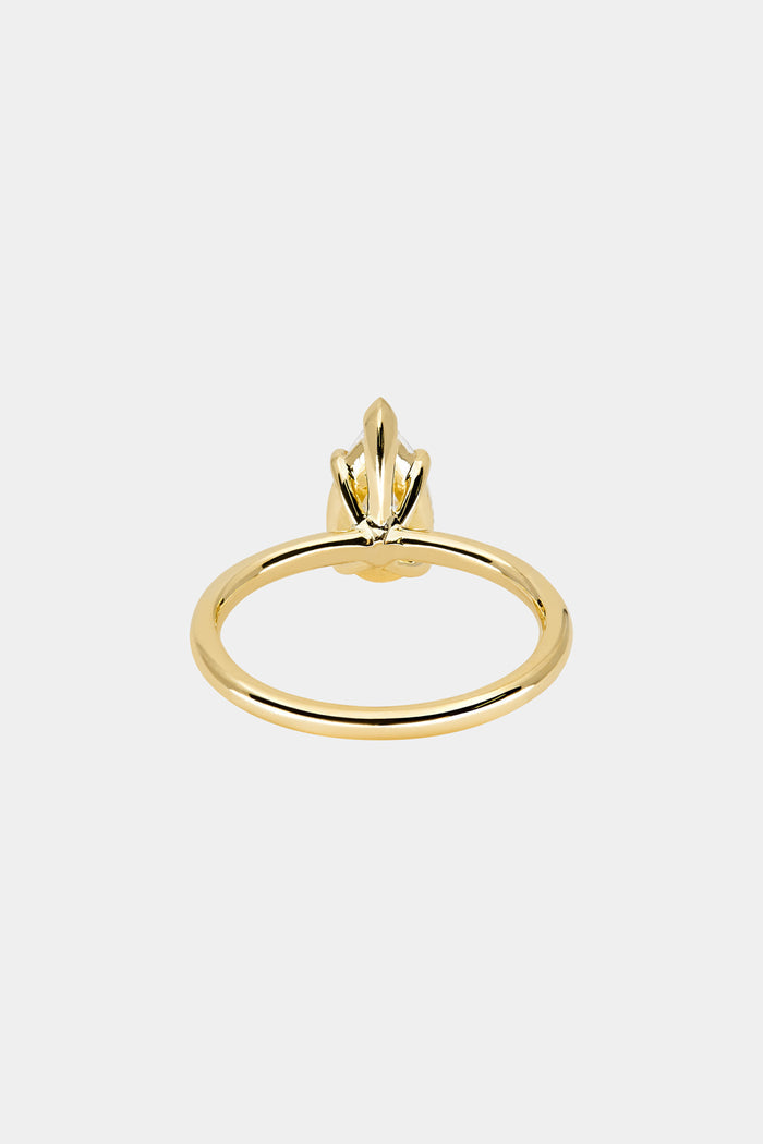 Solitaire Ring with 1.0 CT Pear Cut Moissanite