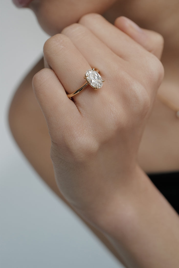 Solitaire Ring with 1.0 CT Oval Cut Moissanite