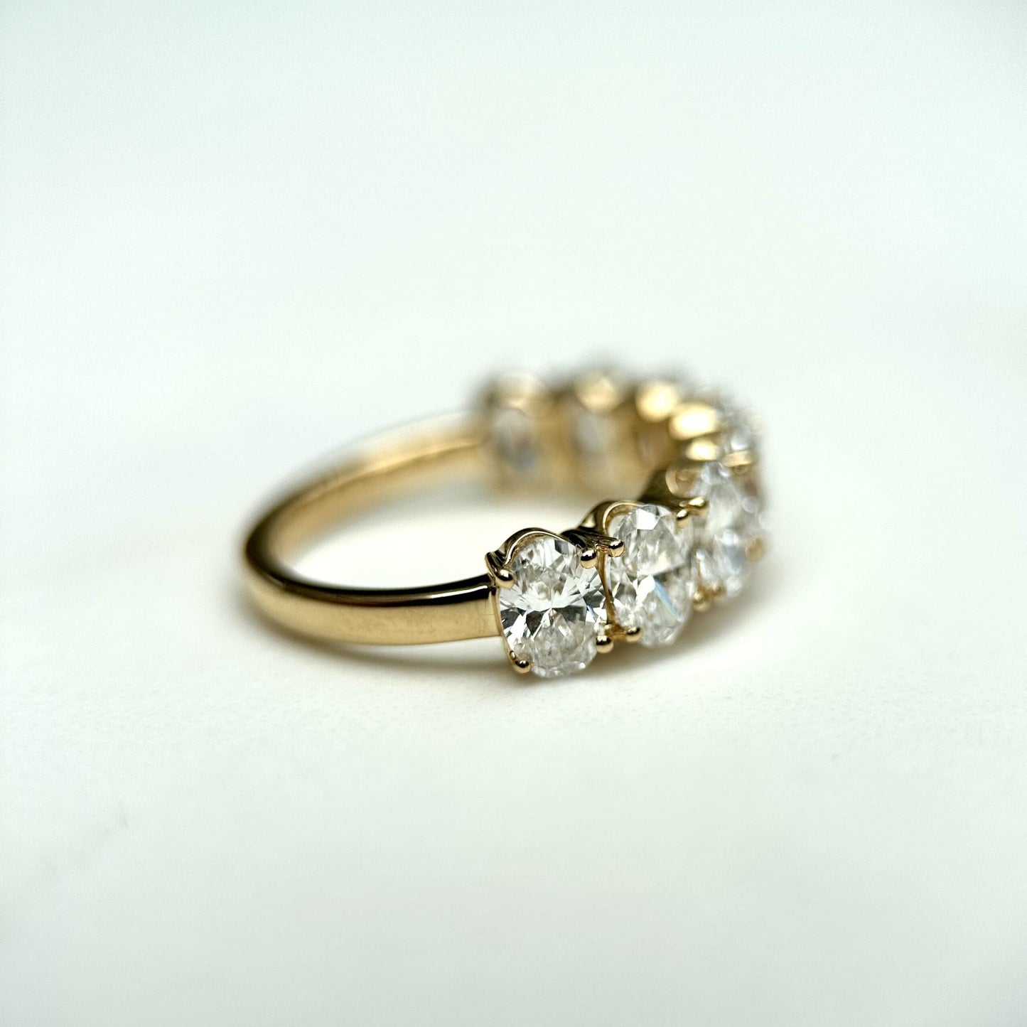 2.5 TCW Oval Lab Grown Diamond Half Eternity Stackable Wedding Band