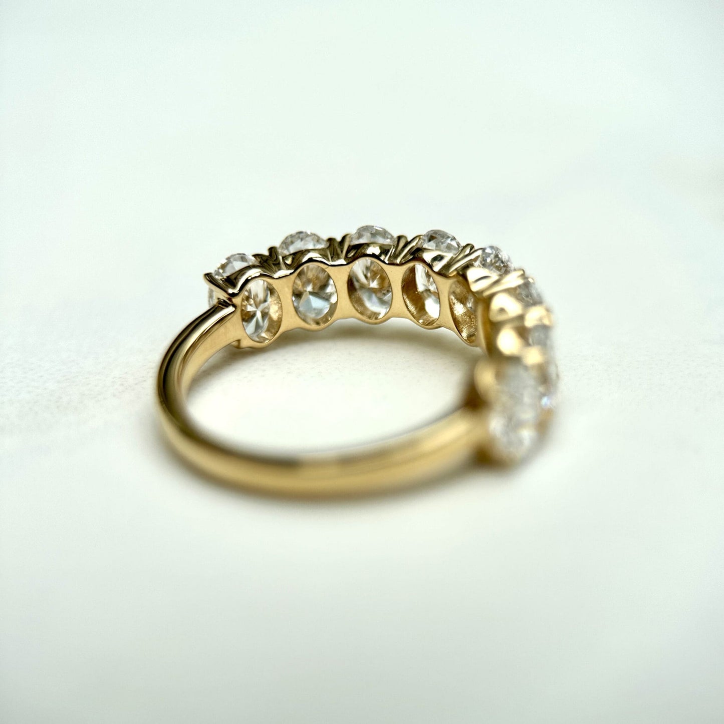2.5 TCW Oval Lab Grown Diamond Half Eternity Stackable Wedding Band