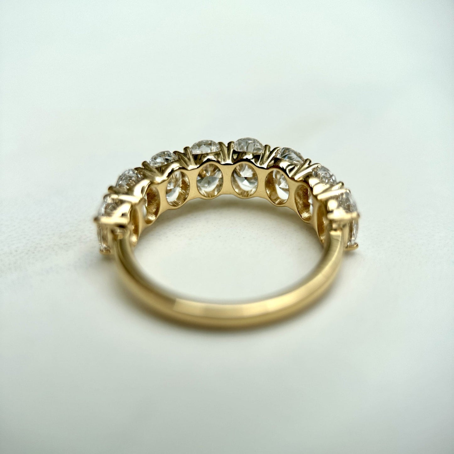 2.5 TCW Oval Lab Grown Diamond Half Eternity Stackable Wedding Band