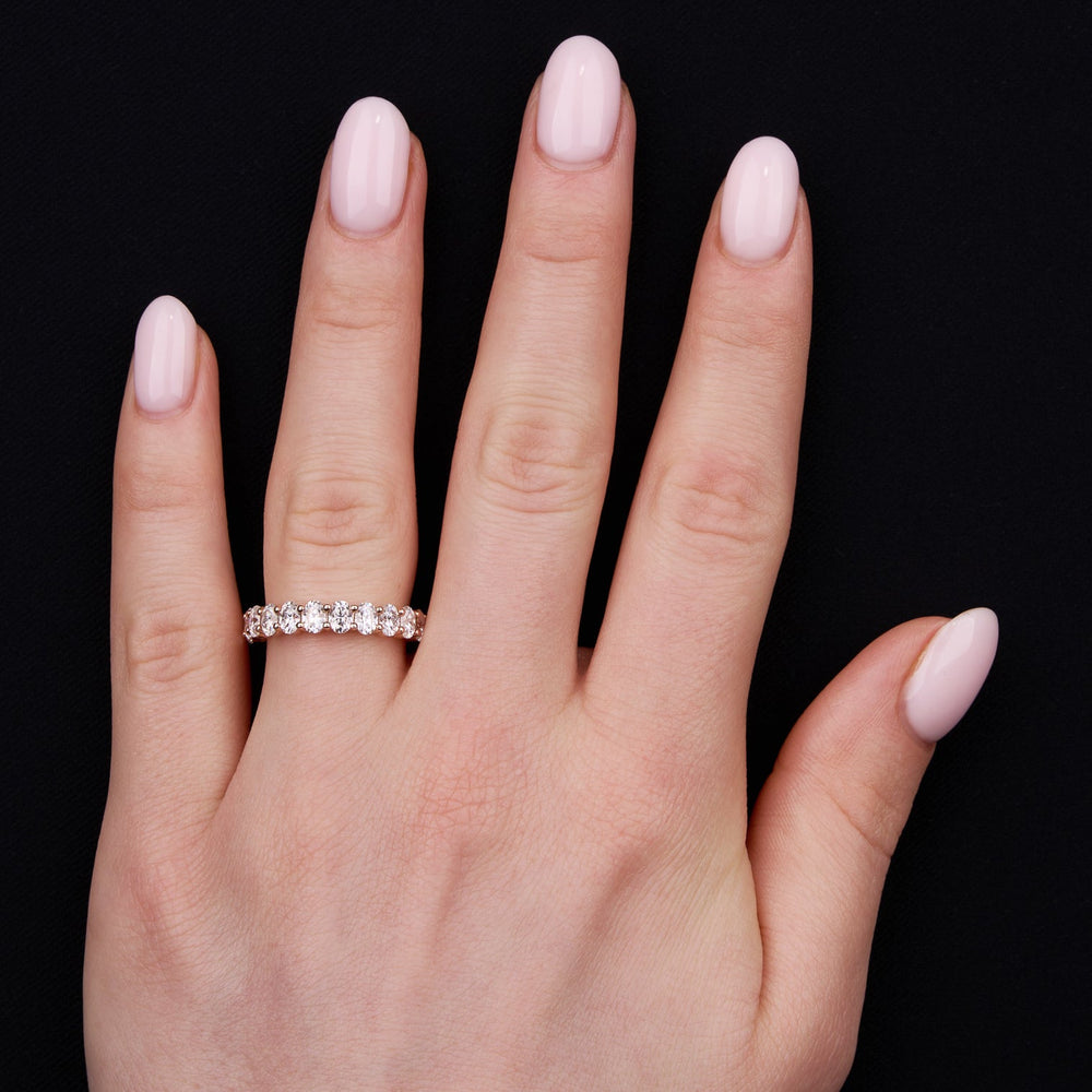 Half Eternity Band with 1.50 TCW Oval Cut Moissanite