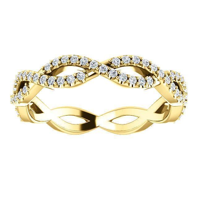 Twisted Wedding Band with 0.40 TCW Round Cut Moissanite