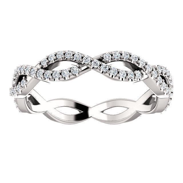 Twisted Wedding Band with 0.40 TCW Round Cut Moissanite