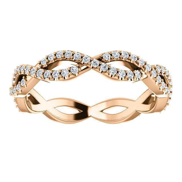 Twisted Wedding Band with 0.40 TCW Round Cut Moissanite