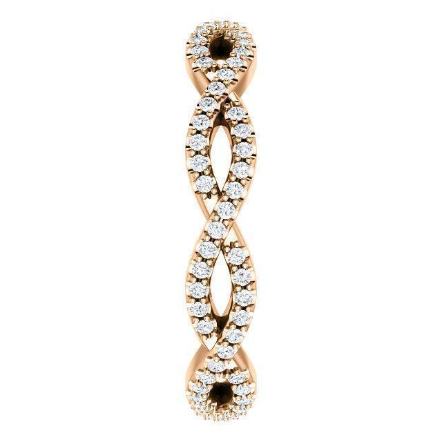 Twisted Wedding Band with 0.40 TCW Round Cut Moissanite