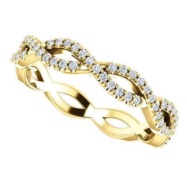 Twisted Wedding Band with 0.40 TCW Round Cut Moissanite