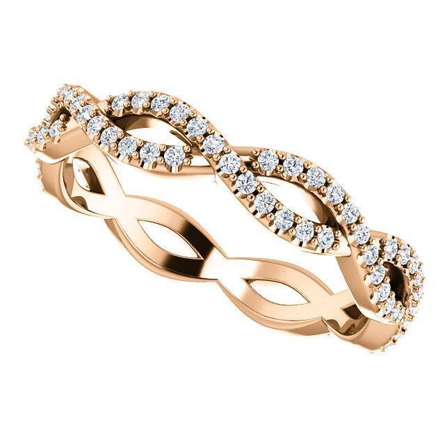 Twisted Wedding Band with 0.40 TCW Round Cut Moissanite