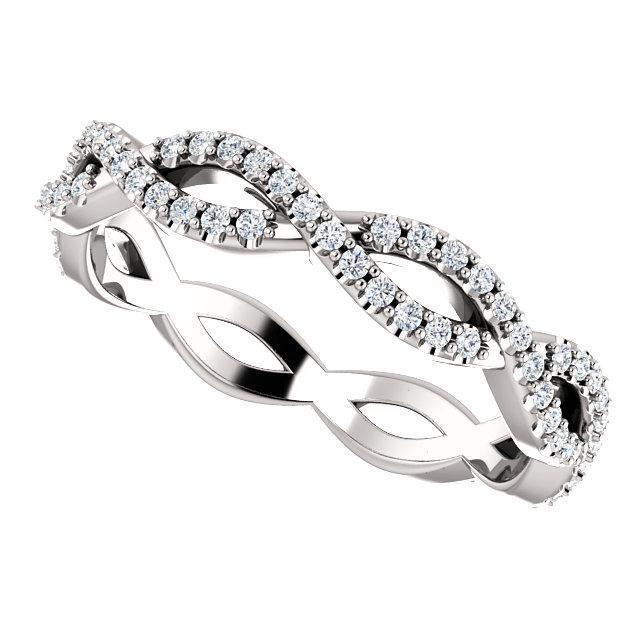 Twisted Wedding Band with 0.40 TCW Round Cut Moissanite