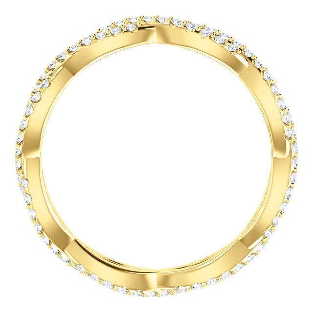 Twisted Wedding Band with 0.40 TCW Round Cut Moissanite