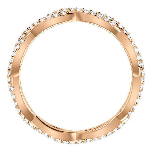Twisted Wedding Band with 0.40 TCW Round Cut Moissanite