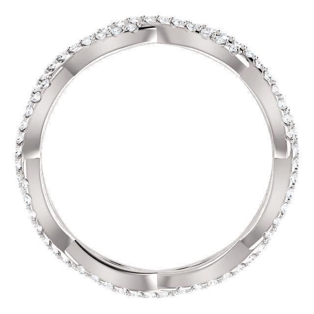 Twisted Wedding Band with 0.40 TCW Round Cut Moissanite