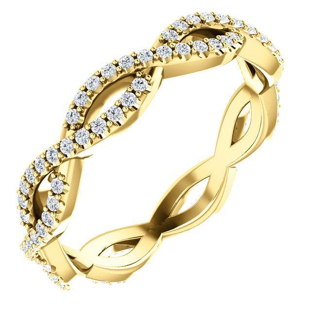 Twisted Wedding Band with 0.40 TCW Round Cut Moissanite