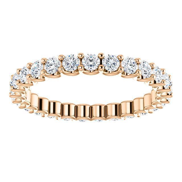 Full Eternity Wedding Band with 0.90 TCW Round Cut Moissanite