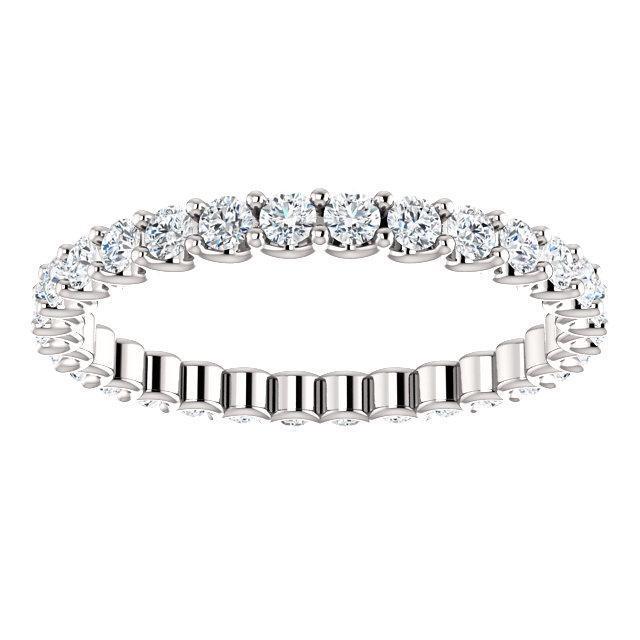 Full Eternity Wedding Band with 0.90 TCW Round Cut Moissanite