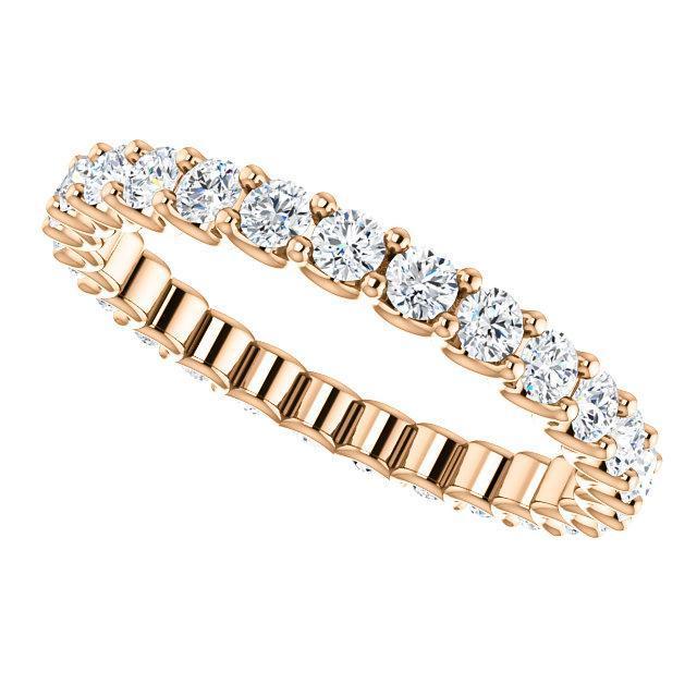 Full Eternity Wedding Band with 0.90 TCW Round Cut Moissanite