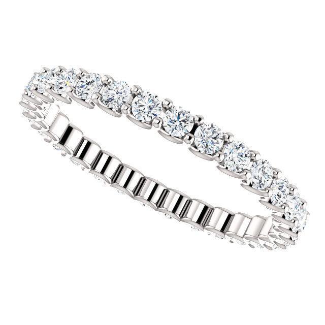 Full Eternity Wedding Band with 0.90 TCW Round Cut Moissanite