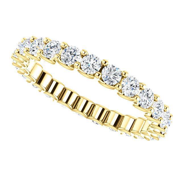 Full Eternity Wedding Band with 0.90 TCW Round Cut Moissanite
