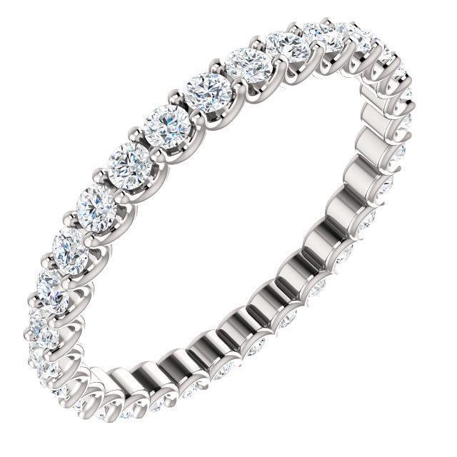 Full Eternity Wedding Band with 0.90 TCW Round Cut Moissanite