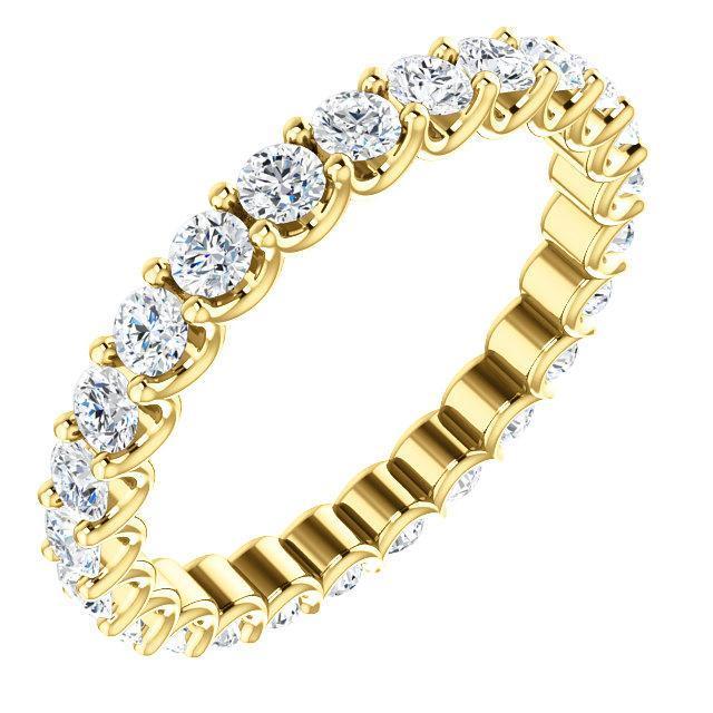 Full Eternity Wedding Band with 0.90 TCW Round Cut Moissanite