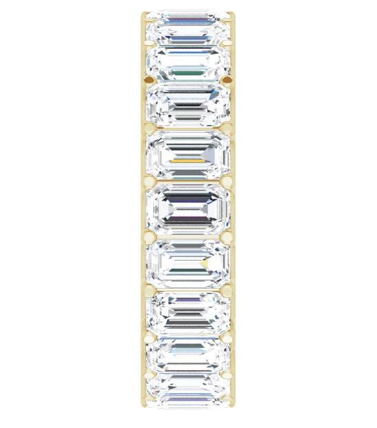 Full Eternity Wedding Band with 6.40 TCW Emerald Cut Moissanite