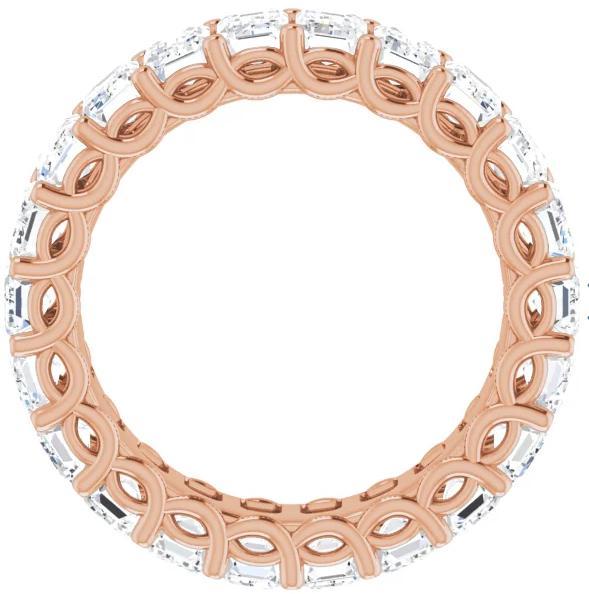 Full Eternity Wedding Band with 6.40 TCW Emerald Cut Moissanite