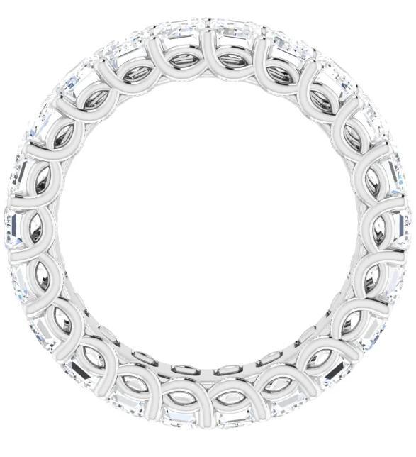 Full Eternity Wedding Band with 6.40 TCW Emerald Cut Moissanite