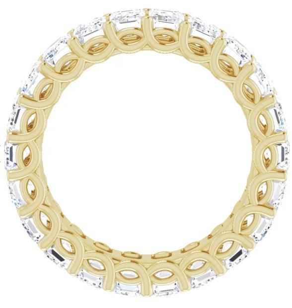 Full Eternity Wedding Band with 6.40 TCW Emerald Cut Moissanite