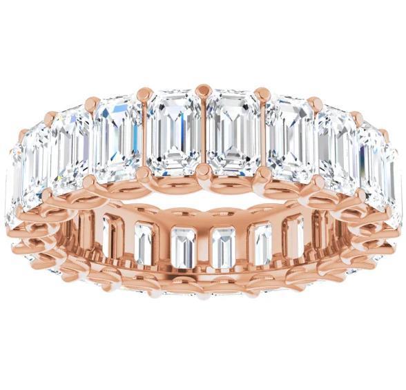 Full Eternity Wedding Band with 6.40 TCW Emerald Cut Moissanite