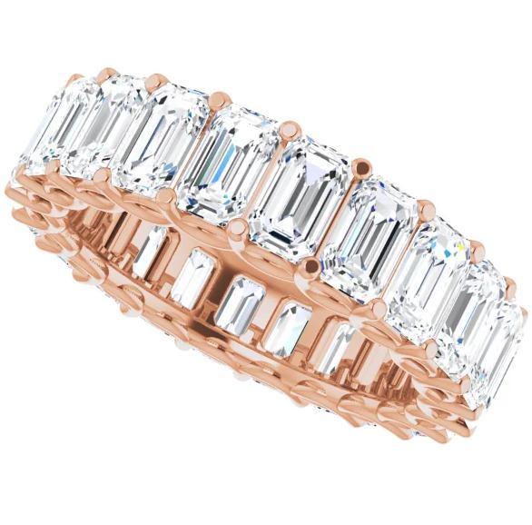 Full Eternity Wedding Band with 6.40 TCW Emerald Cut Moissanite