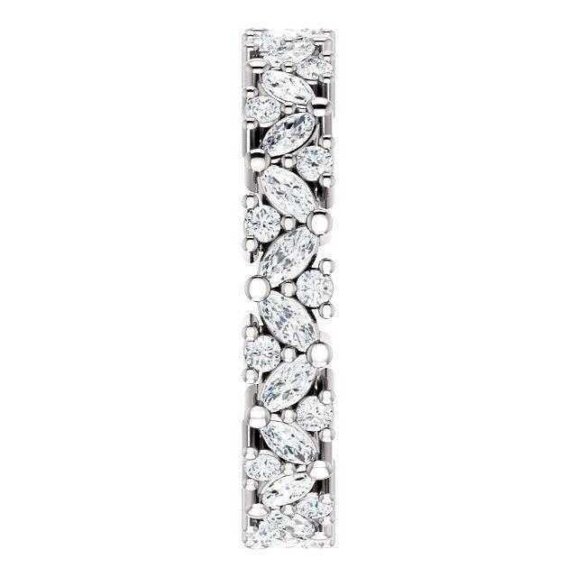 Full Eternity Wedding Band with 1.20 TCW Marquise & Round Cut Moissanite
